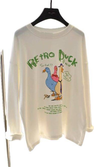 Duck Print Long-Sleeve Top